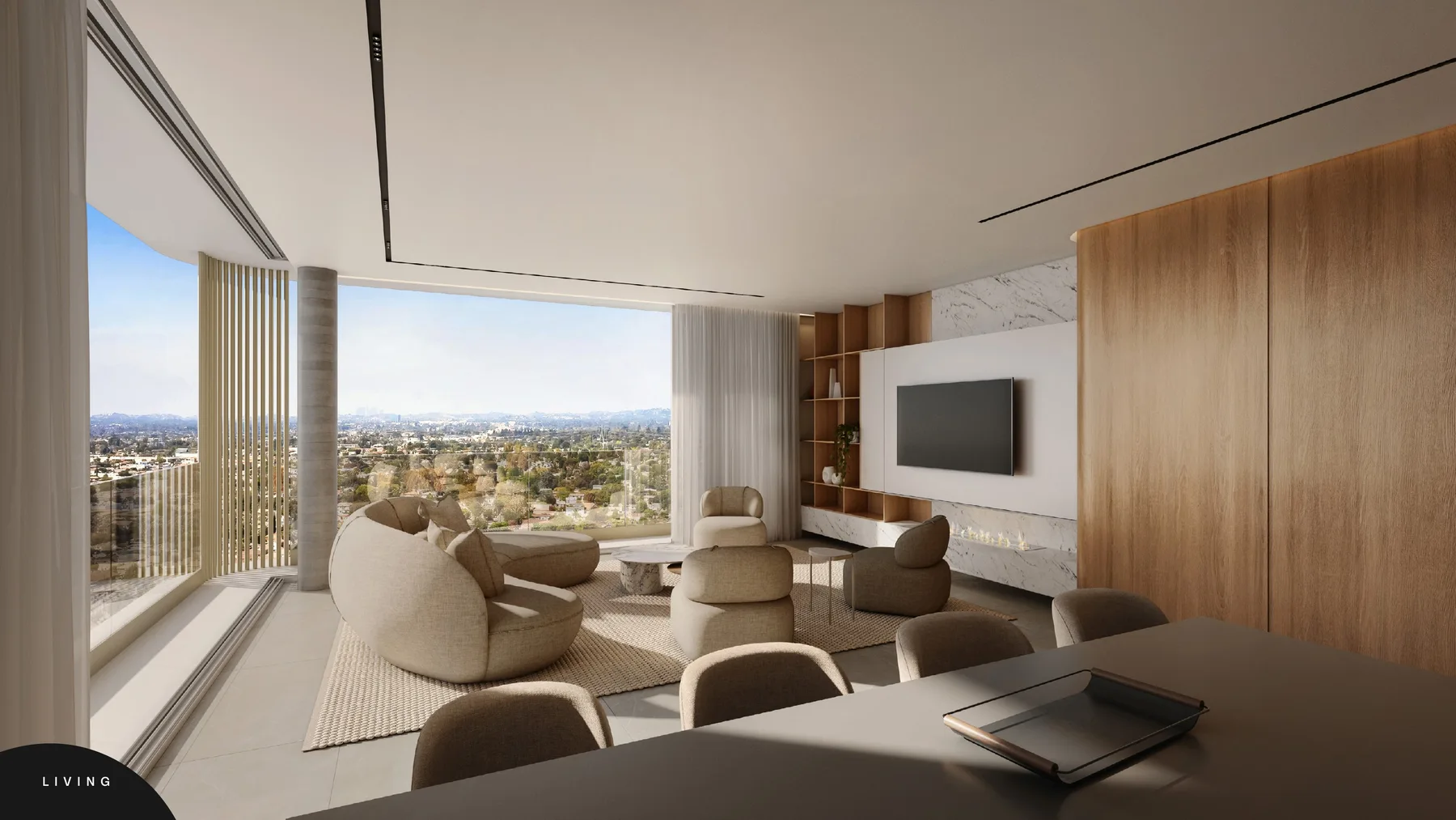 Living do apartamento AION Batel