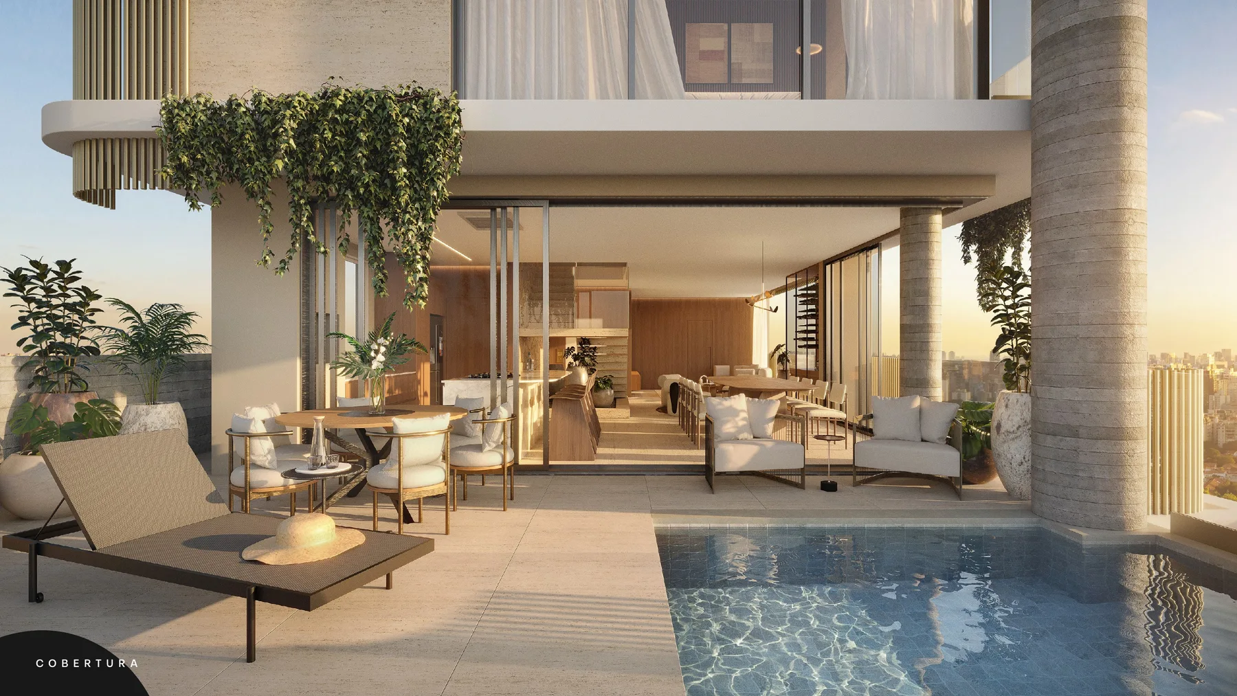 Cobertura AION Batel com piscina e vista de Curitiba