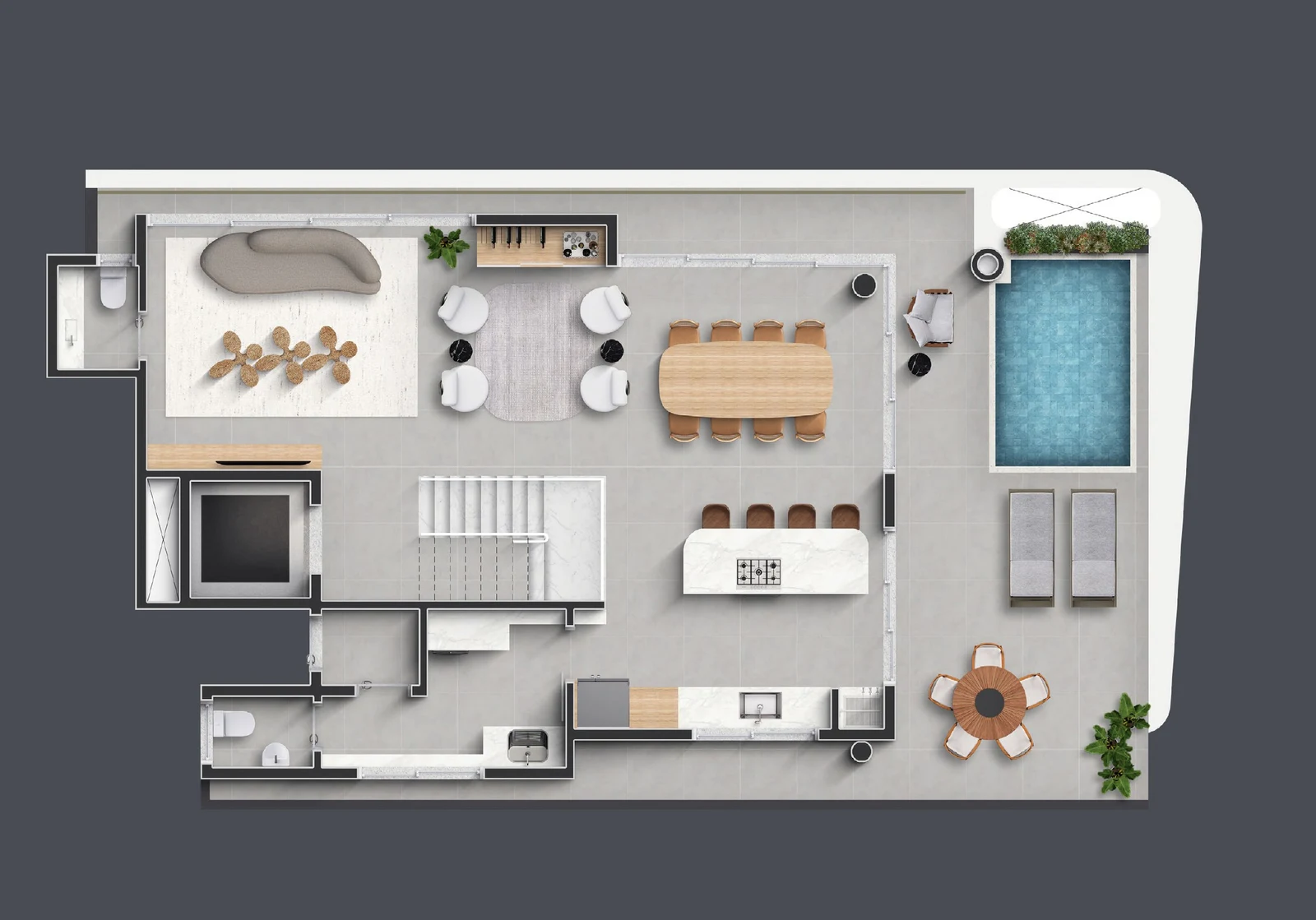 Planta inferior cobertura 02 AION 273 m²
