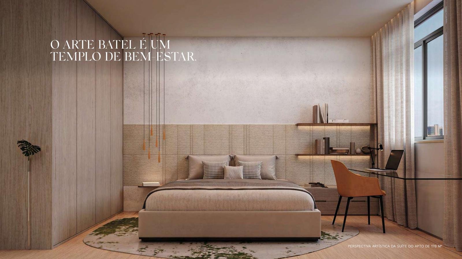 Suíte master do apartamento de 178 m²