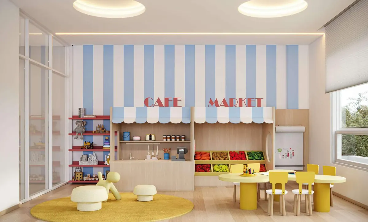 Brinquedoteca com mercadinho infantil