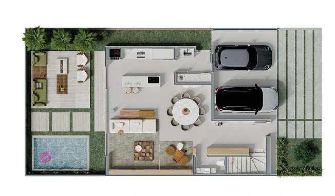 Planta A layout 1, pavimento inferior