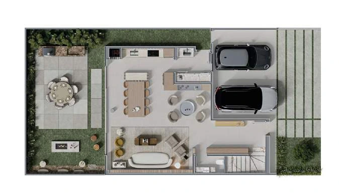 Planta A layout 2, pavimento inferior