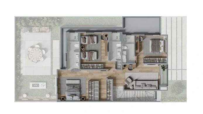 Planta A layout 2, pavimento superior