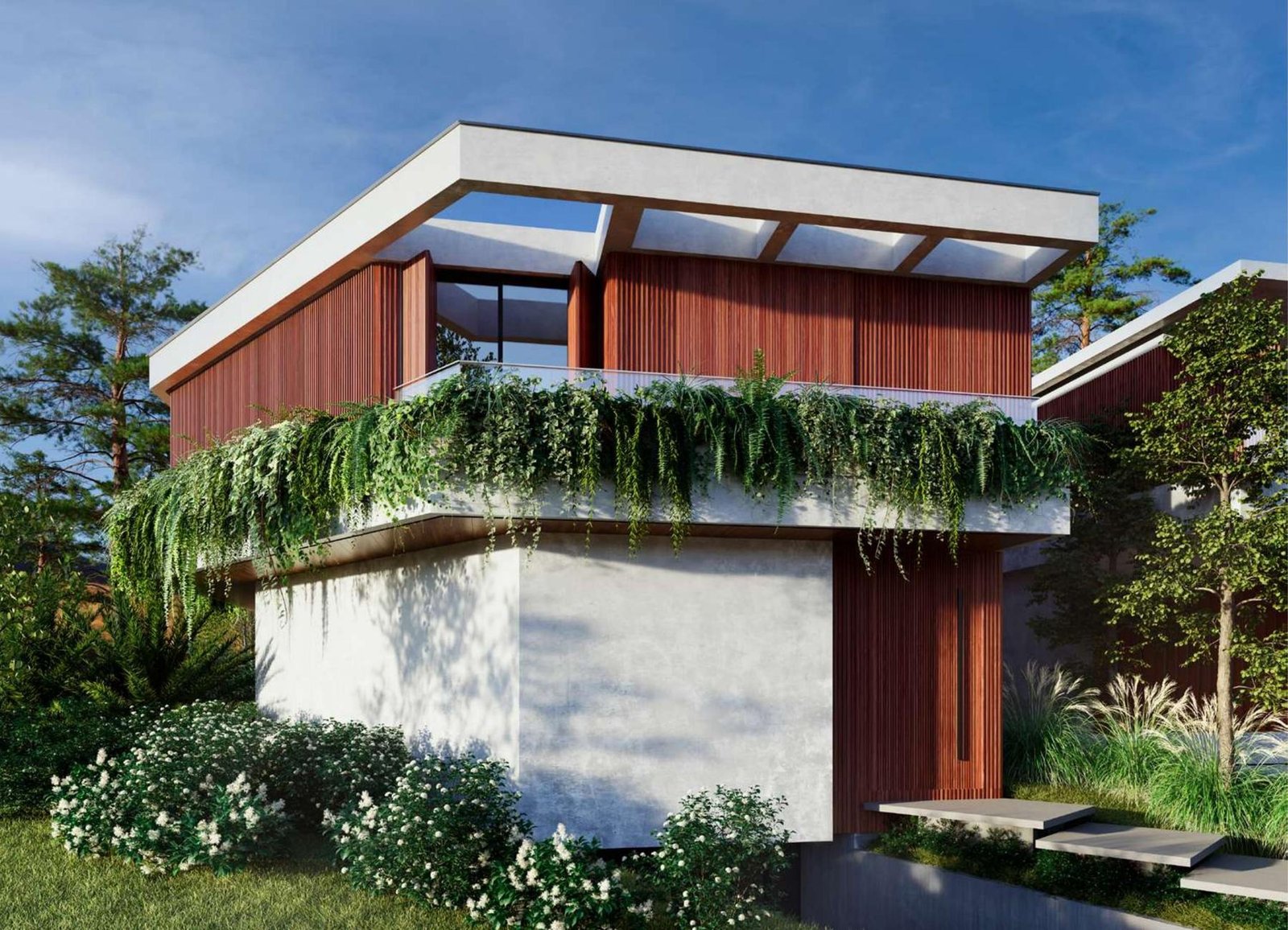 Fachada exclusiva da Casa 1 do Aurora Garden