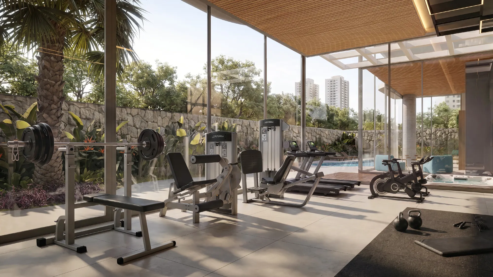 Academia do LYS Batel com equipamentos Life Fitness