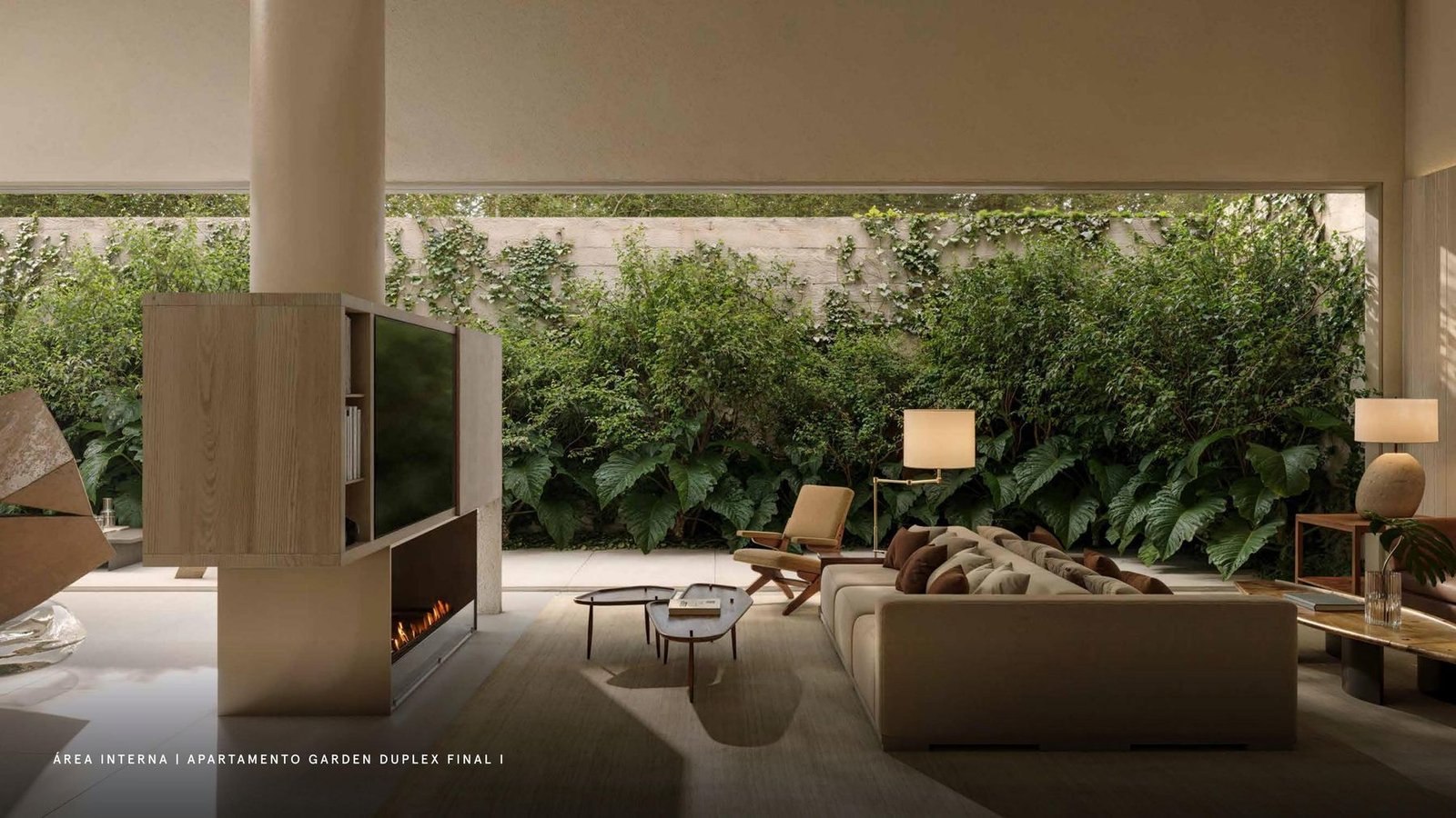 Área interna de um apartamento Garden Duplex do Edifício Manhã