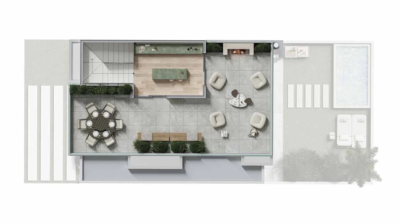 Planta da Casa tipo A, ático descoberto
