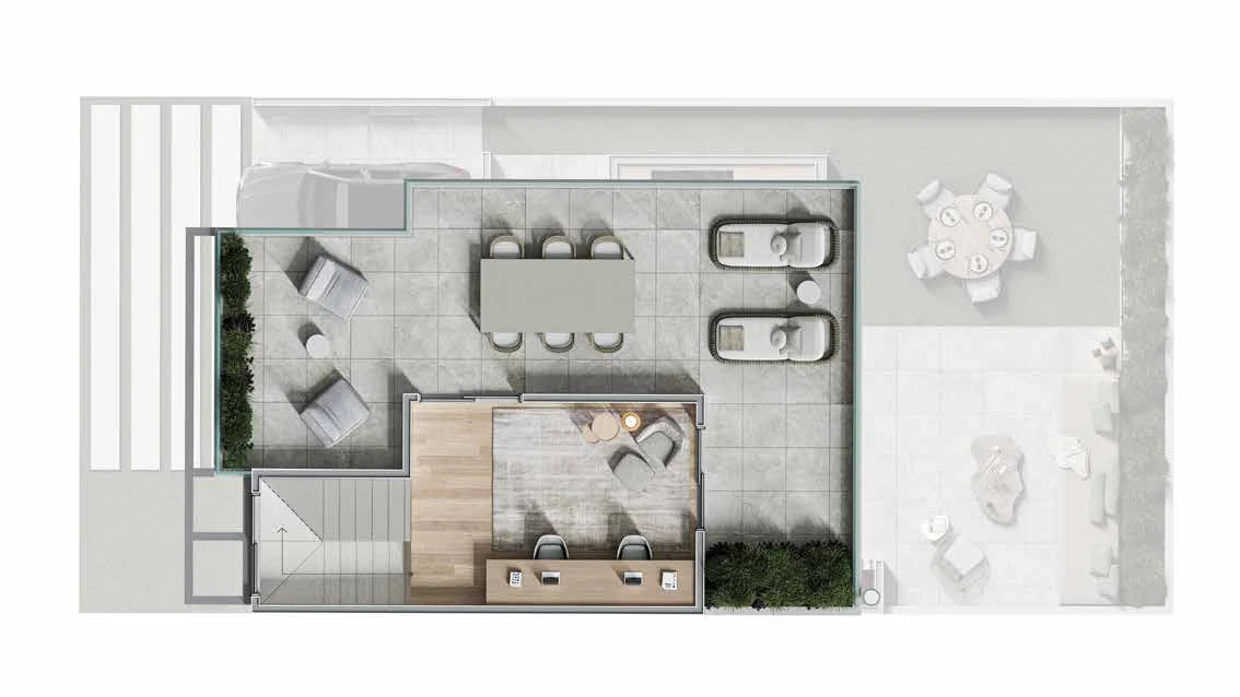 Planta da Casa tipo B, ático descoberto