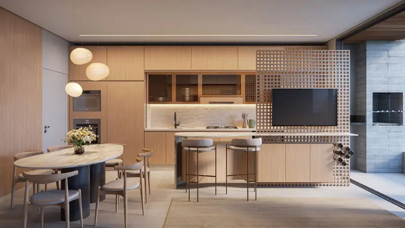 Living do Apartamento Tipo 2 do Réve, em Curitiba