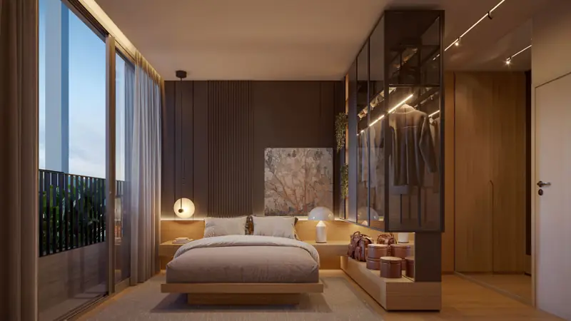 Suíte master do Apartamento Tipo 2 do Réve, em Curitiba