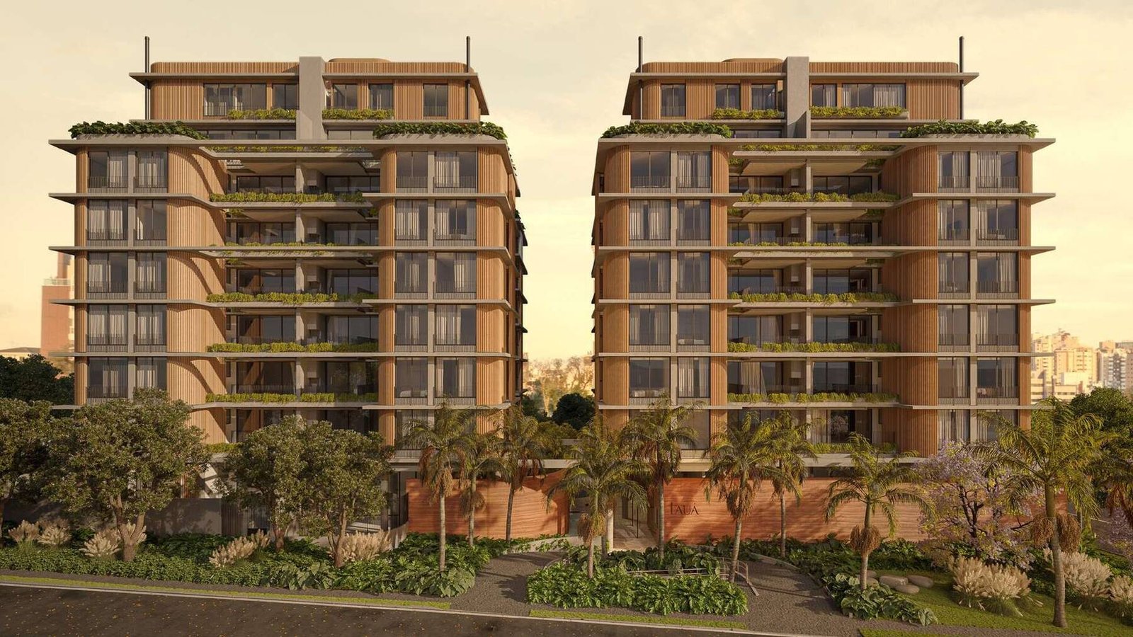Fachada do Tauá, lançamento de apartamentos de alto padrão no bairro Juvevê, Curitiba/PR